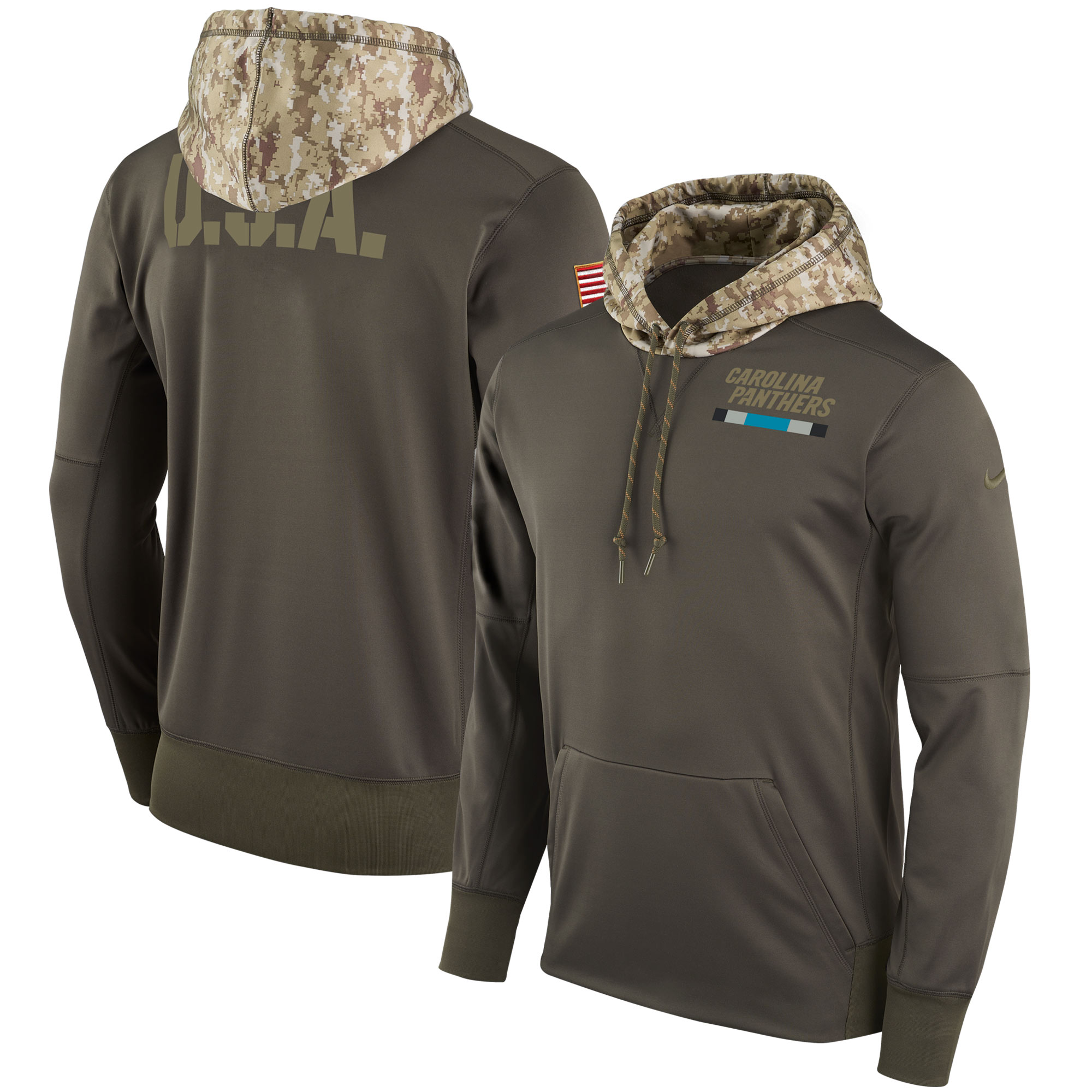 Men NFL Carolina Panthers Nike Olive Salute To Service Hoodie Green->kansas city chiefs->NFL Jersey